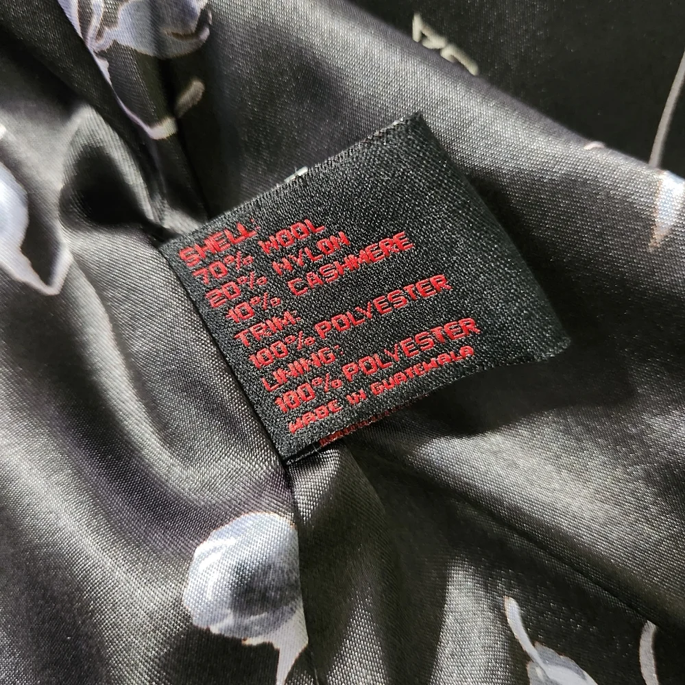 Via Spiga Black Wool and Cashmere Blend Hidden Button Coat - Picture 7 of 7